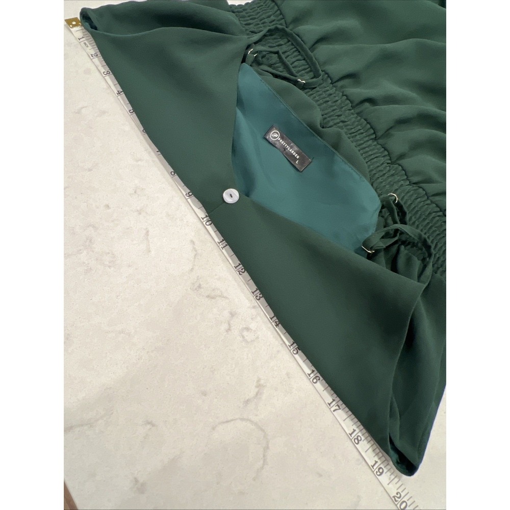 prettygarden tiered maxi halter dress green L - Picture 9 of 9